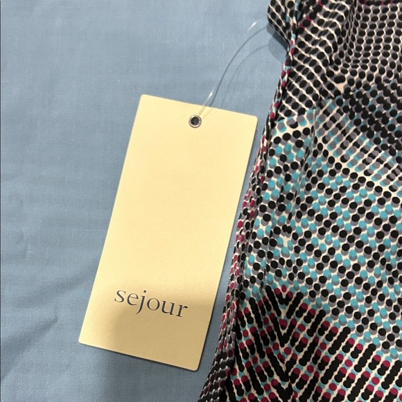 Sejour Pink and Black Chevron Blouse - Picture 3 of 5